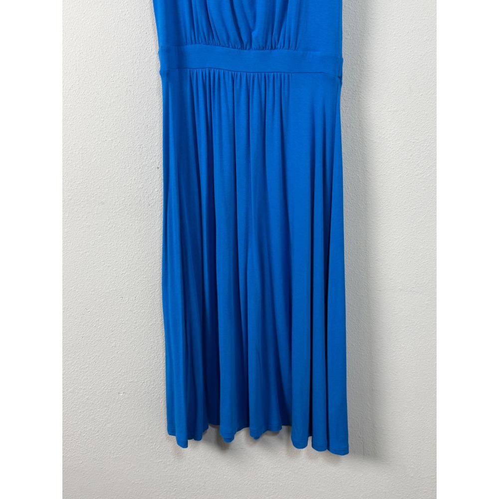 Boden Blue Pleated Jersey Midi Dress Sleeveless WH607 Size 4 Travel Vacation - Picture 4 of 10